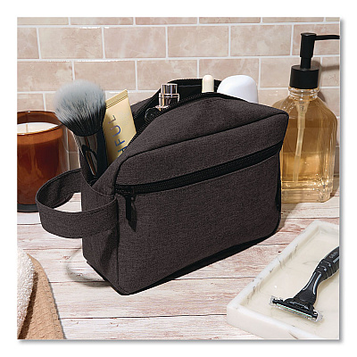 Brookstone Fabric Travel Pouch, 8.27 x 2.76 x 6.3, Black (BOBD0002)