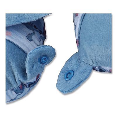 Bioworld Stitch Hooded Polyester Travel Pillow, 11 x 3 x 10.5, Blue (NPY7MRFDSCPP)