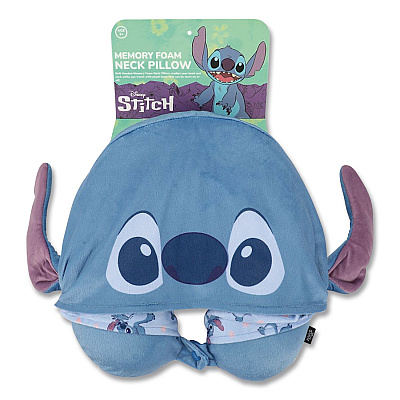 Bioworld Stitch Hooded Polyester Travel Pillow, 11 x 3 x 10.5, Blue (NPY7MRFDSCPP)