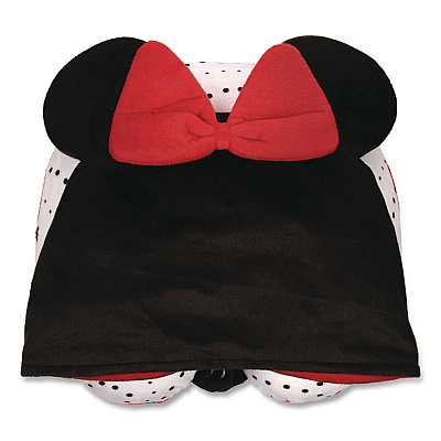 Bioworld Minnie Mouse Hooded Neck Pillow, 11 x 3 x 10.5, Black/Red (NPY621FDSYTA)