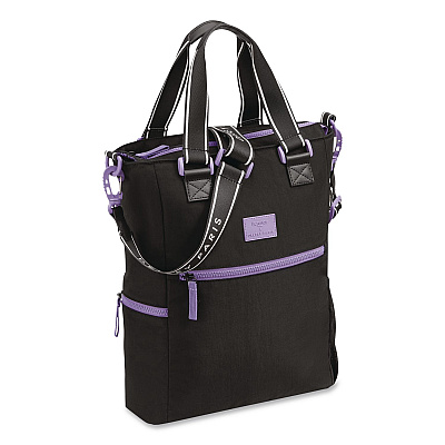 Florence by Mills Your Story Tote Bag, 15.6" Laptop Compartment, 12.5" x 4.75" x 14.25", Black/Purple (F4398034000)