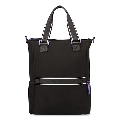 Florence by Mills Your Story Tote Bag, 15.6" Laptop Compartment, 12.5" x 4.75" x 14.25", Black/Purple (F4398034000)