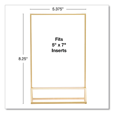 General Printing & Design Acrylic Sign Holder with Gold Trim, 5 x 7 Insert (SGNHGT5X7)