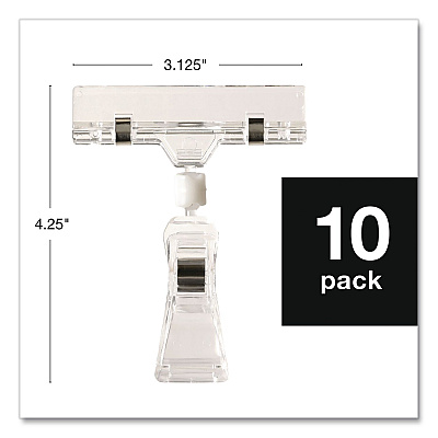 Global Printed Products Sign Holder Clips, Clear, 10/Pack (CLIP10PK)