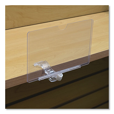 Global Printed Products Swivel Clip Signs, Clear, 3/Pack (CLIP35X55)
