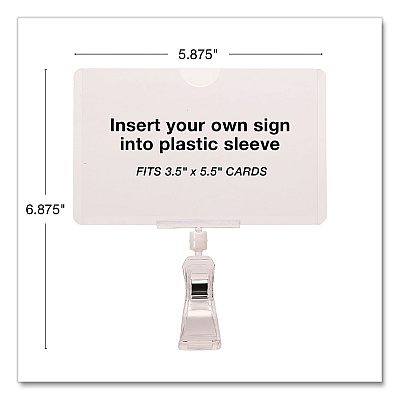 Global Printed Products Swivel Clip Signs, Clear, 3/Pack (CLIP35X55)