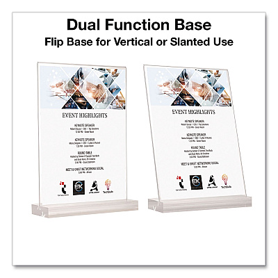 Global Printed Products Acrylic Sign Holder with Dual Function Base, 5 x 7 Insert (SGNHAB5X7)