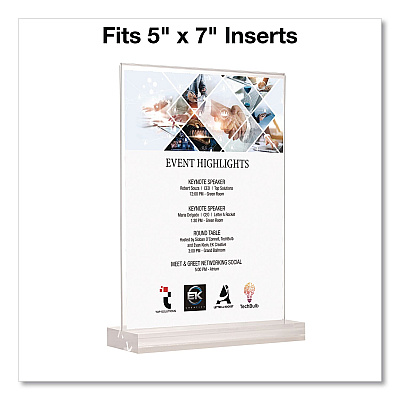 Global Printed Products Acrylic Sign Holder with Dual Function Base, 5 x 7 Insert (SGNHAB5X7)