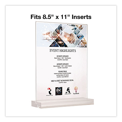 Global Printed Products Acrylic Sign Holder with Dual Function Base, 8.5 x 11 Insert (SGNHAB8511)