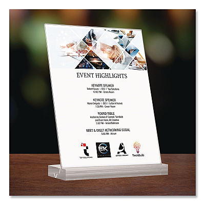 Global Printed Products Acrylic Sign Holder with Dual Function Base, 8.5 x 11 Insert (SGNHAB8511)