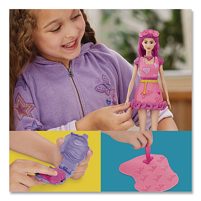 Hasbro Play-Doh Barbie Hearts and Hair Doll Set (G1357)