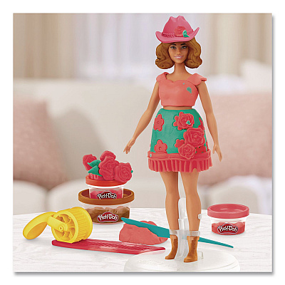 Hasbro Play-Doh Barbie Florals and Fringe Doll Set (G1360)