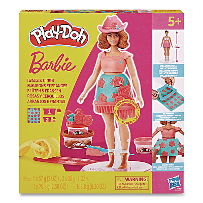 Hasbro Play-Doh Barbie Florals and Fringe Doll Set (G1360)