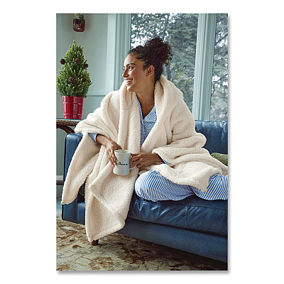Cozy Sherpa Wearable Throw, 58 x 60, Cream (514846459)