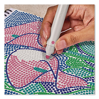 Lifelines FlowArt Dot-By-Letter Coloring Book, Botanic, with 4 Double-Sided Markers, All Ages, 20 Sheets (165005)