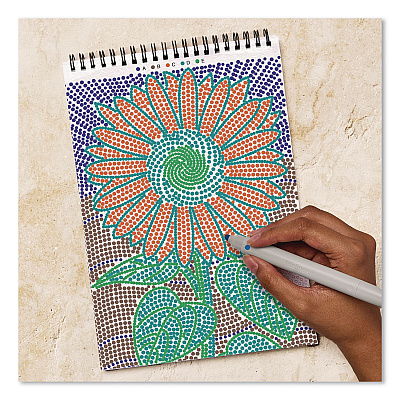 Lifelines FlowArt Dot-By-Letter Coloring Book, Botanic, with 4 Double-Sided Markers, All Ages, 20 Sheets (165005)