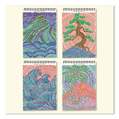 Lifelines FlowArt Dot-By-Letter Coloring Book, Landscapes, with 4 Double-Sided Markers, All Ages, 20 Pages (165008)