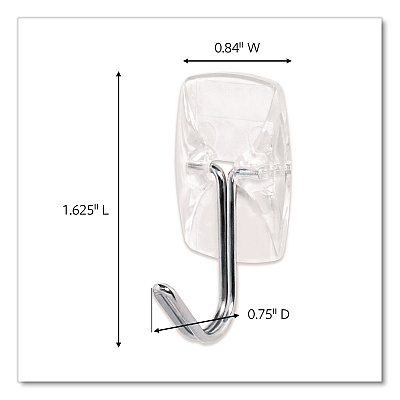 Command Small Wire Hooks, Small, Plastic/Metal Wire, White, 0.5 lb Capacity, 6/Pack (17067CLR6ES)
