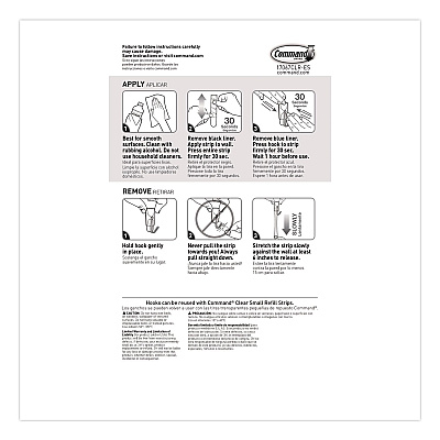 Command Small Wire Hooks, Small, Plastic/Metal Wire, White, 0.5 lb Capacity, 6/Pack (17067CLR6ES)