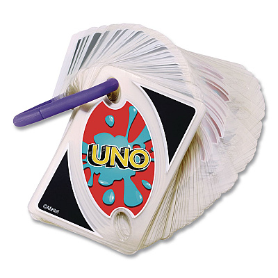 Mattel UNO Splash Card Game, 108 Waterproof Cards with Take-Along Clip, Ages 7 and Up (DHW42)