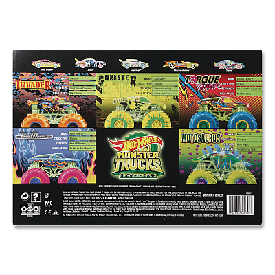 Mattel Hot Wheels Monster Trucks Glow-in-the-Dark Collection, Ages 4 to 8, 10 Pieces (HCB57)