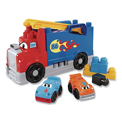 Mattel MEGA BLOKS Build and Race Rig, Ages 1 and Up, 19 Pieces (JFR29)