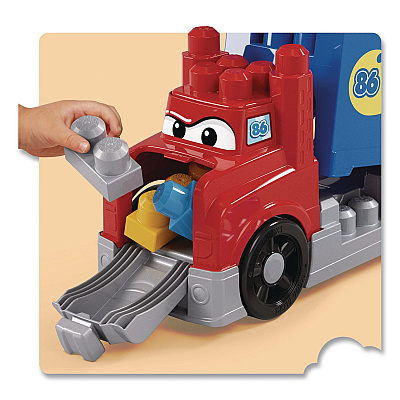 Mattel MEGA BLOKS Build and Race Rig, Ages 1 and Up, 19 Pieces (JFR29)