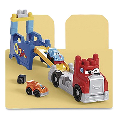 Mattel MEGA BLOKS Build and Race Rig, Ages 1 and Up, 19 Pieces (JFR29)
