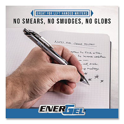 Pentel EnerGel RTX Gel Pen, Retractable, Medium 0.7 mm, Assorted Ink, Assorted Barrel, 6/Pack (BL77BP6M)