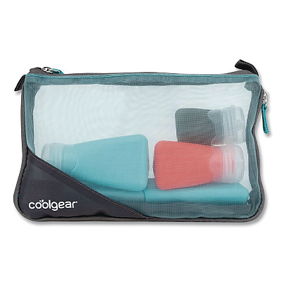 Five-Piece Mesh Toiletry Bag Kit, Black/Clear (05005738)