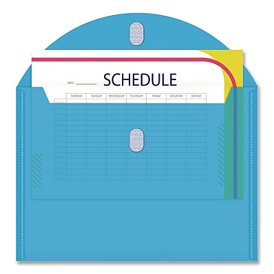 C-Line Reusable Poly Envelope, Hook/Loop Closure, 9.37 x 13, Randomly Assorted Colors (58000)