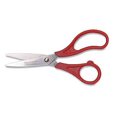 Crayola Kid's Scissors, Pointed Tip, 8" Long, Straight Red Handle (693010)
