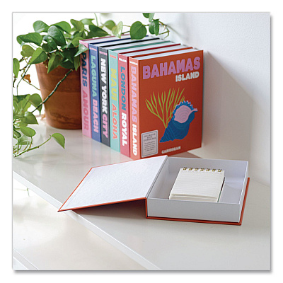 DesignWorks Ink Magnetic Storage Book Box, Bahamas, 7.5 x 1.75 x 9.75, Orange (TBBX101)