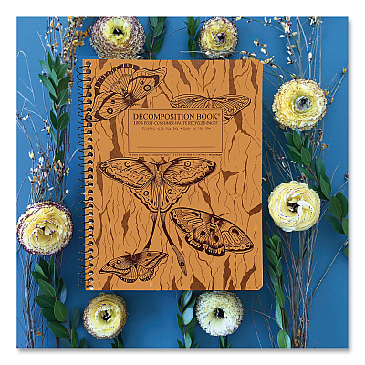 Spiral Composition Book, Medium/College Rule, Midnight Moths, (80) 9.75 x 7.5 Sheets (17457)
