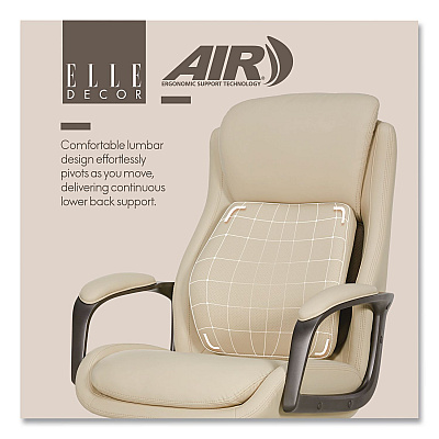 Rivendell AIR Lumbar Ergonomic Executive Office Chair, Supports 275 lb,18.75" to 22.5" Seat Height, Cream Seat/Back,Gray Base (60124CRM)