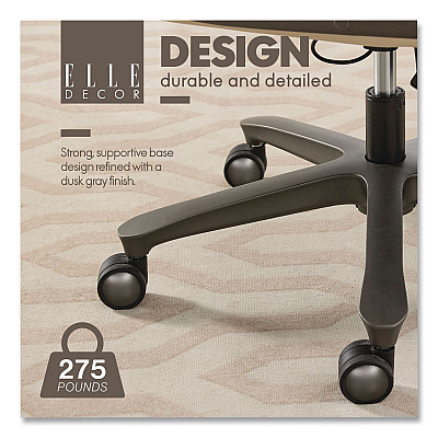 Rivendell AIR Lumbar Ergonomic Executive Office Chair, Supports 275 lb,18.75" to 22.5" Seat Height, Cream Seat/Back,Gray Base (60124CRM)