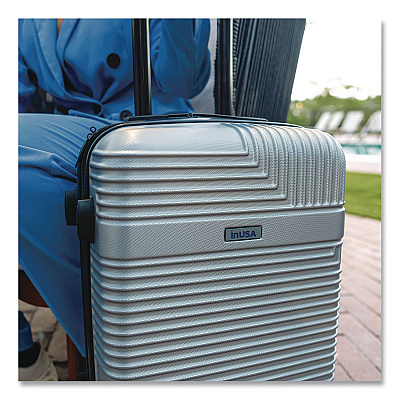 InUSA Luggage Resilience 20" Hardside Carry-On Suitcase, 14.96 x 8.66 x 21.65, Silver (IURES00SSIL)