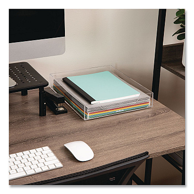 Mind Reader Acrylic Desk Tray, 10.25" x 12.5" x 2", Clear (ATRAYCLR)