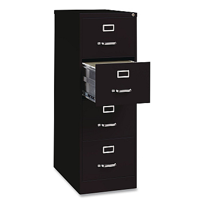 Hirsh Industries Commercial Vertical Legal File Cabinet, 4 Legal Size File Drawers, 18 x 26.5 x 52, Black (14107)
