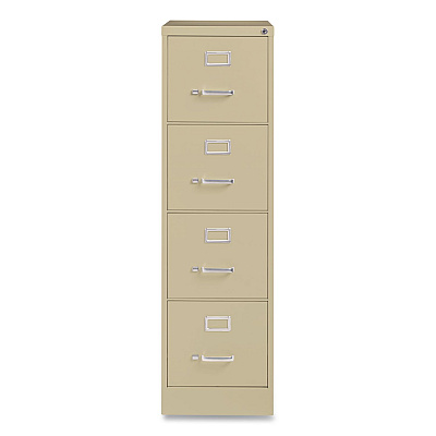 Hirsh Industries Commercial Vertical Letter File Cabinet, 4 Letter-Size File Drawers, 15 x 25 x 52, Putty (14115)