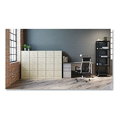 Hirsh Industries Commercial Vertical Letter File Cabinet, 4 Letter-Size File Drawers, 15 x 25 x 52, Putty (14115)