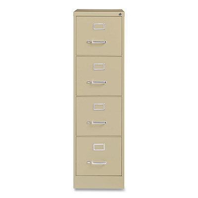 Hirsh Industries Commercial Vertical Letter File Cabinet, 4 Letter-Size File Drawers, 15 x 22 x 52, Putty (17786)