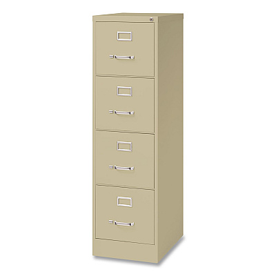 Hirsh Industries Commercial Vertical Letter File Cabinet, 4 Letter-Size File Drawers, 15 x 22 x 52, Putty (17786)