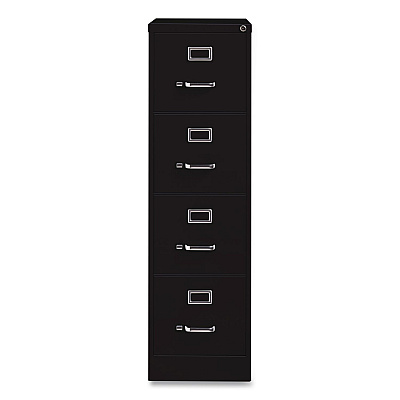 Hirsh Industries Commercial Vertical Letter File Cabinet, 4 Letter-Size File Drawers, 15 x 22 x 52, Black (17787)