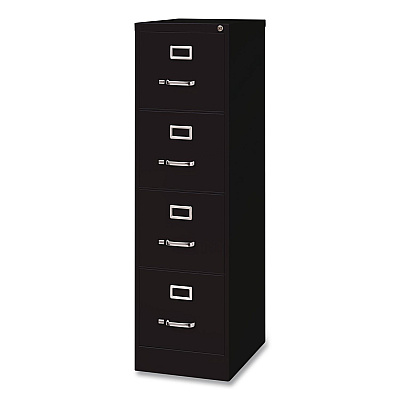 Hirsh Industries Commercial Vertical Letter File Cabinet, 4 Letter-Size File Drawers, 15 x 22 x 52, Black (17787)