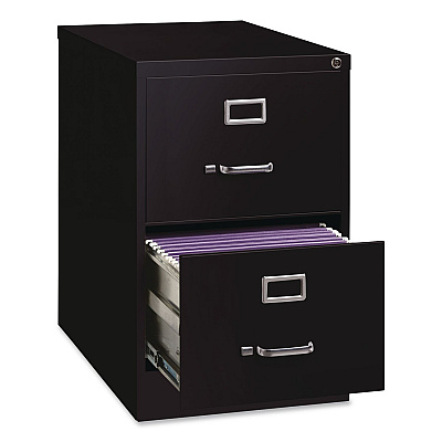 Hirsh Industries Commercial Vertical Legal File Cabinet, 2 Legal Size File Drawers, 18 x 26.5 x 28.37, Black (14103)