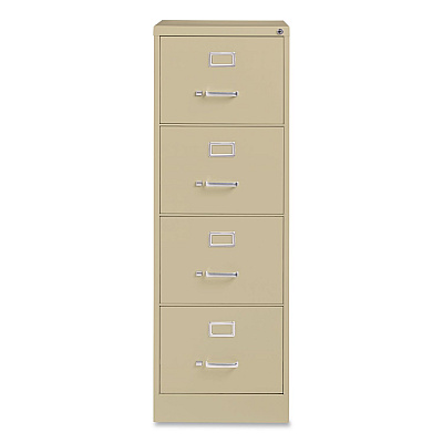 Hirsh Industries Commercial Vertical Legal File Cabinet, 4 Legal Size File Drawers, 18 x 26.5 x 52, Putty (14106)