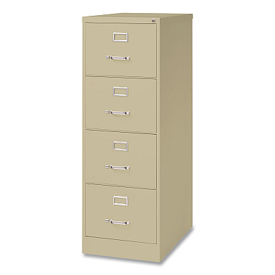 Hirsh Industries Commercial Vertical Legal File Cabinet, 4 Legal Size File Drawers, 18 x 26.5 x 52, Putty (14106)