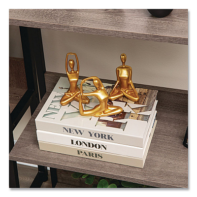 Mind Reader Meditation Yoga Figurine Set, Gold, 3/Set (MEDEC3GLD)