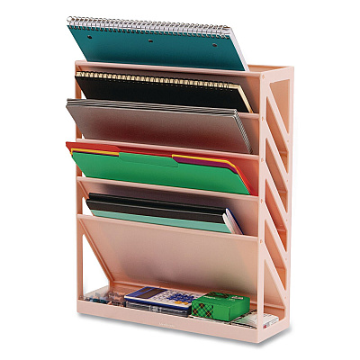 Mind Reader 5-Compartment Plastic Mountable Wall File, 5 Sections, Letter Size, 13 x 4.25 x 16, Pink (WALLANCHPNK)